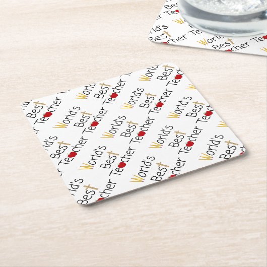 世界の最高の先生カッコいい学校用品 スクエアペーパーコースター (アングル)