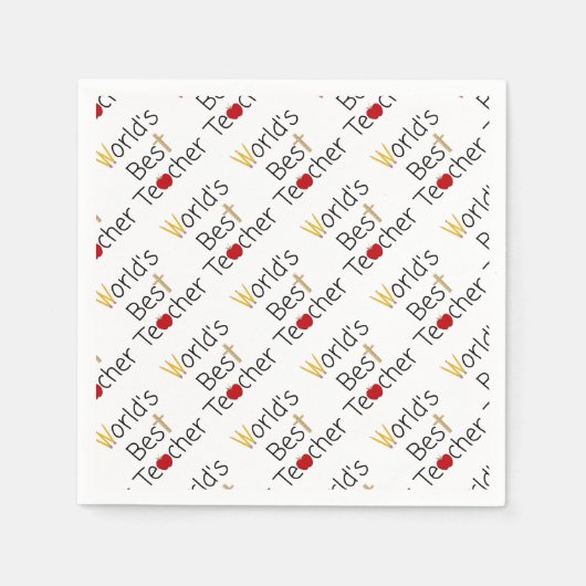 世界の最高の先生カッコいい学校用品 スタンダードカクテルナプキン (正面)