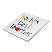 世界の最高の先生カッコいい学校用品 タイル (側面)
