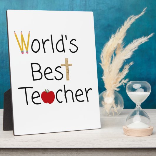 世界の最高の先生カッコいい学校用品 フォトプラーク (側面)