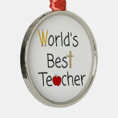 世界の最高の先生カッコいい学校用品 メタルオーナメント (右)