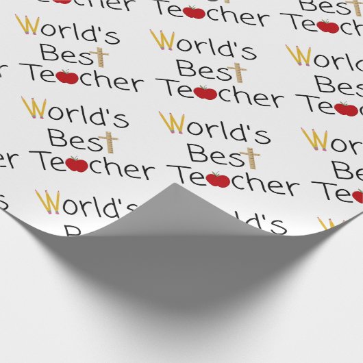 世界の最高の先生カッコいい学校用品 ラッピングペーパー (角)