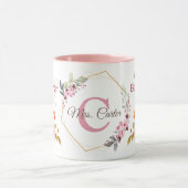 世界の最高の先生フローラパーソナライズされた マグカップ (中央)