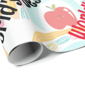 世界の最高の先生供給レインボー・アップル ラッピングペーパー (ロールコーナー)