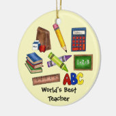 世界の最高の先生学校教育教室 セラミックオーナメント (左)