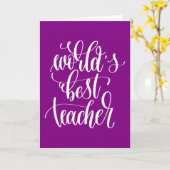 世界の最高の先生 カード (黄色い花)