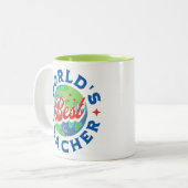 世界の最高の先生 ツートーンマグカップ (正面左)