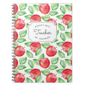 世界の最高の先生 | パーソナライズされた Apple Pattern ノートブック (正面)