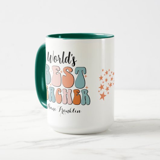 世界の最高の先生 |レトロ最高の先生 マグカップ (正面左)