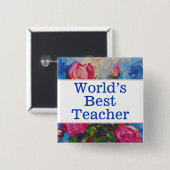 世界の最高の先生 缶バッジ (正面&裏面)