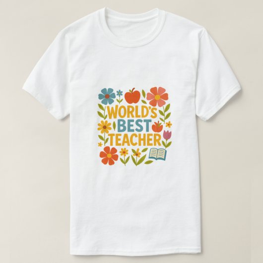 世界の最高の先生 Tシャツ (デザイン正面)