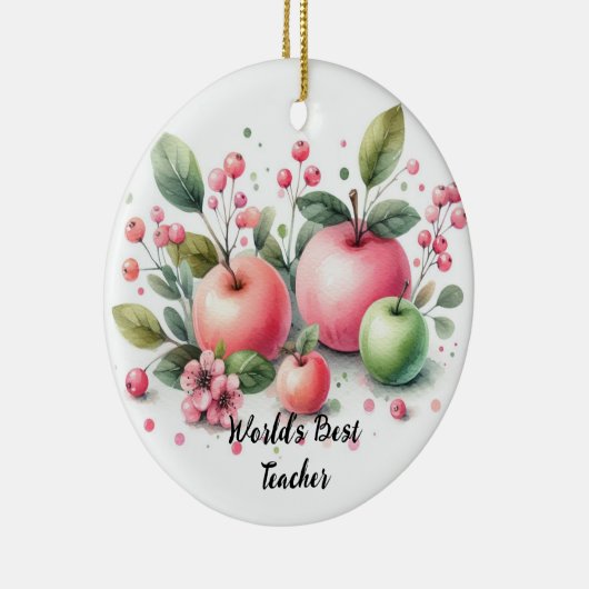 世界の最高の先生Apple Delight セラミックオーナメント (右)