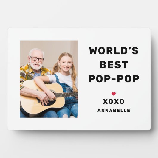 世界の最高の写真ポップ・アートのプパーソナライズされたレイ フォトプラーク (正面)