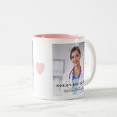 世界の最高の医師写真名 ツートーンマグカップ (正面右)