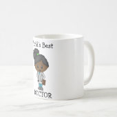 世界の最高の医師 – かわいい黒い女性のブルネット  コーヒーマグカップ (正面右)