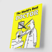 世界の最高の医者 スクエア壁時計 (傾斜)