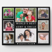 世界の最高の叔母と叔父8フォトブラック&ホワイト フォトプラーク (正面)
