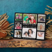 世界の最高の叔母と叔父8フォトブラック&ホワイト フォトプラーク (側面)