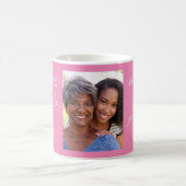 世界の最高の叔母写真パーソナライズされたピンク コーヒーマグカップ (中央)