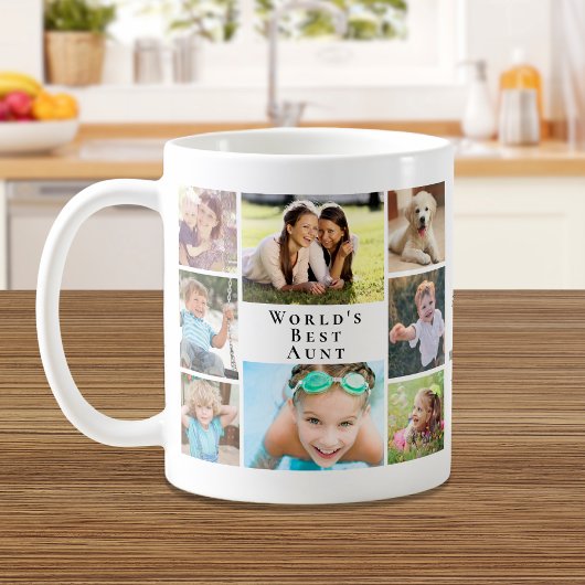 世界の最高の叔母写真集 コーヒーマグカップ