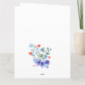 世界の最高の叔母感傷的な水色の花 カード (裏面)