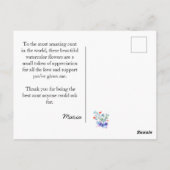 世界の最高の叔母感傷的な水色の花 ポストカード (裏面)