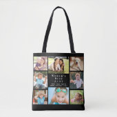 世界の最高の叔母8フォトコラージブラック トートバッグ (正面)