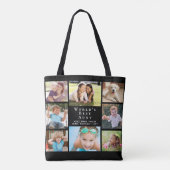 世界の最高の叔母8フォトコラージブラック トートバッグ (裏面)