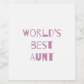 世界の最高の叔母 ワインラベル (シングルラベル)