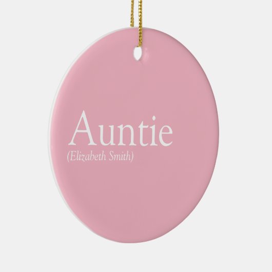 世界の最高の叔母、叔母の定義ピガーリーンク セラミックオーナメント (右)