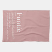 世界の最高の叔母、叔母の定義ピンク キッチンタオル (横)