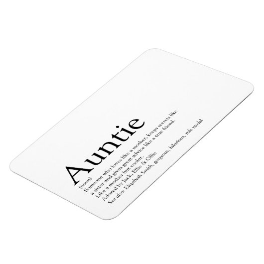 世界の最高の叔母、叔母、ティア定義 マグネット (左側)