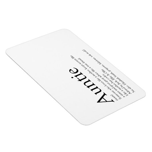 世界の最高の叔母、叔母、ティア定義 マグネット (右側)