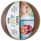 世界の最高の叔父の写真のパーソナライズされた色 バスケットボール (縦)