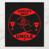 世界の最高の叔父 ワインラベル (シングルラベル)