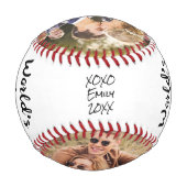 世界の最高の夫のパーソナライズされた写真 野球ボール (裏面)