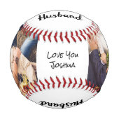 世界の最高の夫のパーソナライズされた写真 野球ボール (正面)