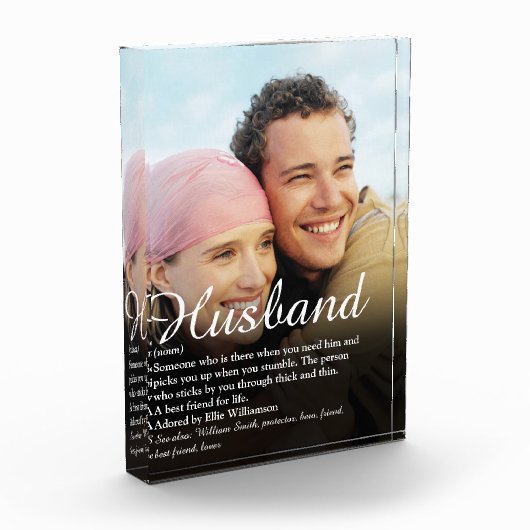 世界の最高の夫定義スクリプト写真 フォトブロック (左)