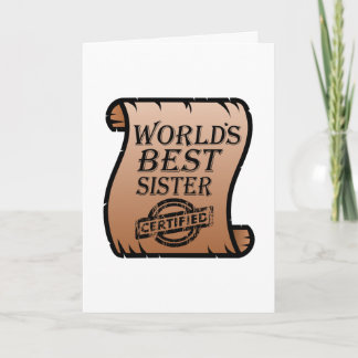世界の最高の姉妹証おもしろい券 カード