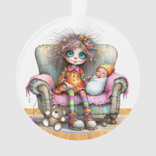 世界の最高の姉姉/ベビーシッター – 戻る。 オーナメント (正面)