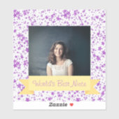 世界の最高の姪の写真カスタム紫の星 シール (シート)