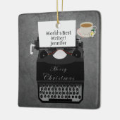 世界の最高の文字タイプライター セラミックオーナメント (左)