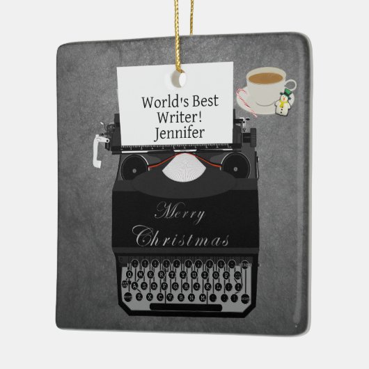 世界の最高の文字タイプライター セラミックオーナメント (左)