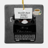 世界の最高の文字タイプライター セラミックオーナメント (正面)