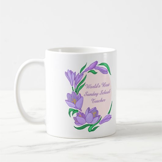 世界の最高の日曜学校の先生 コーヒーマグカップ (左)