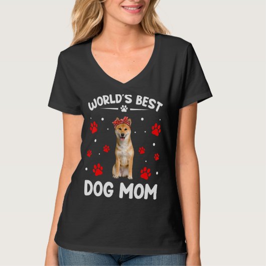 世界の最高の柴犬犬の母おもしろい母の日 Tシャツ (正面)