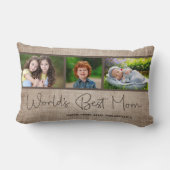 世界の最高の母さん3写真家族の子コラージュ ランバークッション (裏面)
