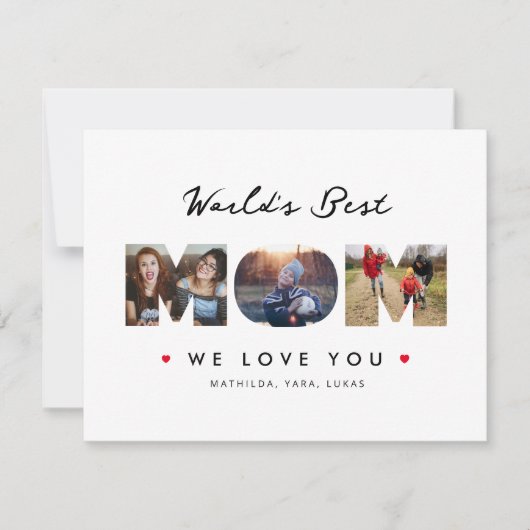 世界の最高の母さん3笑わされる枚 カード (正面)