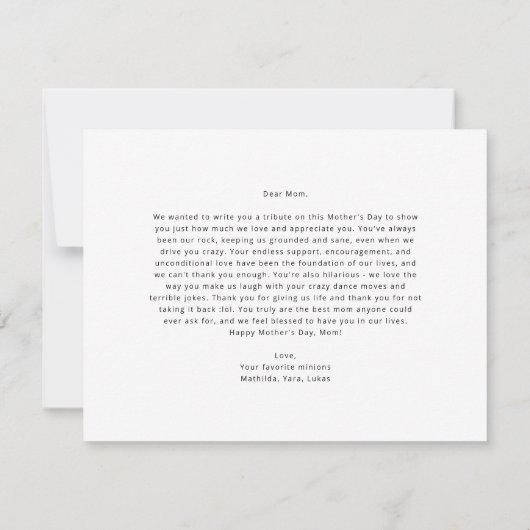 世界の最高の母さん3笑わされる枚 カード (裏面)