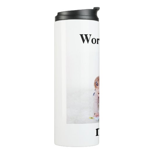 世界の最高の母のカスタム写真 タンブラー (回転左)